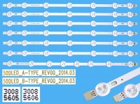 LED podsvit sada vestel 50" celkem 7 pásků 464mm / D-LED BAR.50" DL VNB 50DLED_A-Type 30085605 plus 50DLED_B-Type 30085606