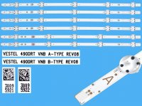 LED podsvit sada Vestel 490DRT VNB celkem 6 pásků 460mm / LED Backlight 460mm 490DRT VNB A-type 30095921 plus 490DRT VNB B-type 30095922