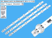 LED podsvit 598mm sada LG AGF30214601AL celkem 3 pásky / DLED Backlight SSC_Trident_55UK63 / SVL550AS4aAT5 - náhrada