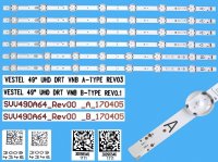 LED podsvit sada vestel 23423381 celkem 6 pásků 460mm / D-LED BAR.Vestel 49" UHD DRT VNB / SVV490A64_Rev00 / 30094345 plus 30094346 / 30096545 plus 30096546