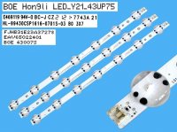 LED podsvit 424mm sada LG celkem 3 kusy / DLED Backlight SSC_Trident_LED_Y21_43UP75 / HL-99430CSP1616-0701S-03 / EAV65022401