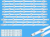 LED podsvit sada LG / Panasonic celkem 10 pásků / DLED TOTAL ARRAY AGF 6916L-1807A plus 6916L-1808A plus 6916L-1809A plus 6916L-1810A