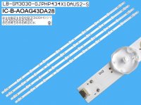 LED podsvit 840mm, sada Philips celkem 4 pásky / D-LED Backlight 840mm - 10 D-LED IC-B-AOAG43DA28 / LB-GM3030-GJPHP434X10AUS2-S