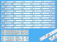 LED podsvit 550mm sada Sharp celkem 12 pásků / DLED Backlight CRH-P5530300612L675-REV1.5BC plus CRH-P5530300612R675-REV1.5BC / RF-AJ550E30-0601L-05 A0 plus RF-AJ550E30-0601R-05 A0