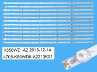 LED podsvit 698mm sada Toshiba celkem 12 kusů / LED Backlight Assy K650WD A2 / 4708-K65WD8-A2213K01 náhradní výrobce