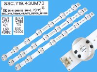 LED podsvit 425mm sada LG AGM76872401 celkem 3 kusy / DLED Backlight 43UM73 - 7 D-LED, SSC_Y19_Trident_43UM73 / LGD430B2 / BOE430C6 / SSC_Y19_43UM73 - náhradní výrobce