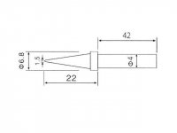 Pájecí hrot C1-1 pr. 1.5mm (ZD-30C, ZD-99, ZD99, ZD-8906, ZD-8906L)