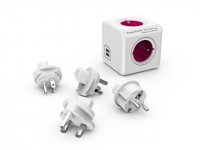 PowerCube ReWirable USB / Travel Plugs - designová síťová rozdvojka - cestovní adaptér - 4x zásuvka plus 2x USB port